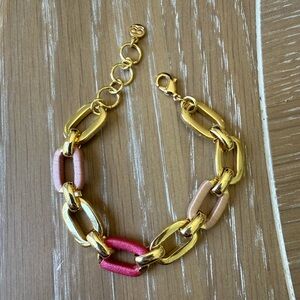 Gorjana Pink and Gold Chain Bracelet
